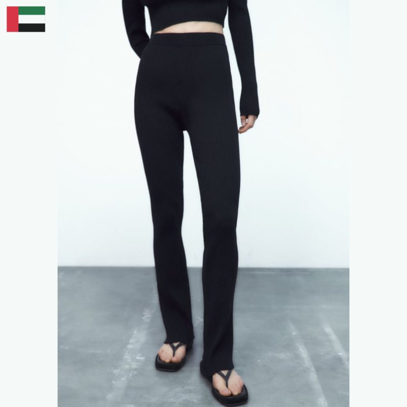 شلوار اورجینال زنانه زارا Zara Flare Ribbed Trousers