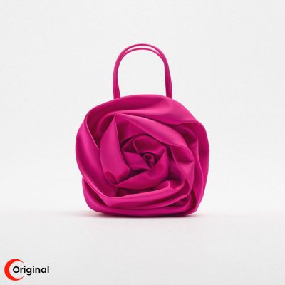 کیف اورجینال زنانه زارا Zara Satin Floral Handbag
