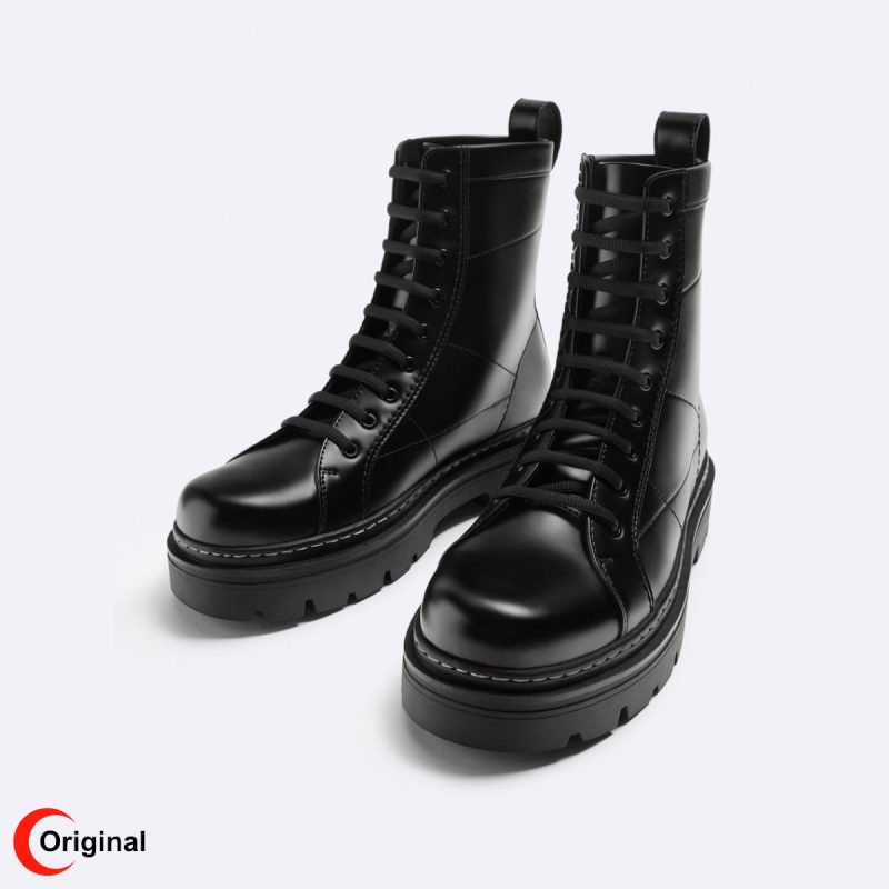 بوت اورجینال مردانه زارا Zara Chunky Boots With Topstitching