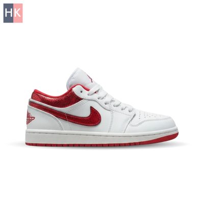 کتونی نایک ایر جردن 1 سفید قرمز ( Nike Air Jordan 1 Low Ruby Red )