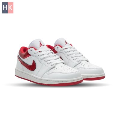 کتونی نایک ایر جردن 1 سفید قرمز ( Nike Air Jordan 1 Low Ruby Red )