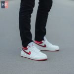 کتونی نایک ایر جردن 1 سفید قرمز ( Nike Air Jordan 1 Low Ruby Red )