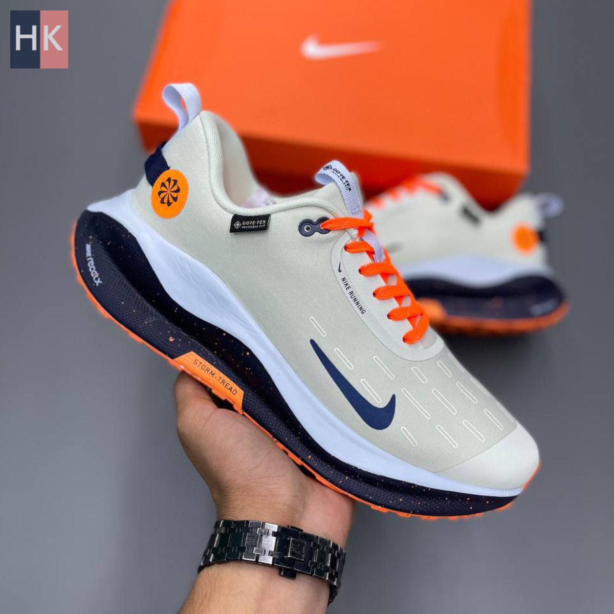کتونی ضد آب نایک اینفینیتی ران 4 گورتکس کرمی و نارنجی Nike React Infinity Run 4 Gore-Tex کتونی ضد آب نایک اینفینیتی ران 4 گورتکس کرمی و نارنجی Nike React Infinity Run 4 Gore-Tex