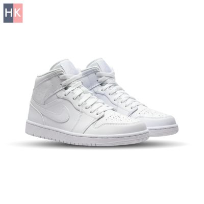 کتونی ساقدار نایک ایر جردن 1 سفید Nike Air Jordan 1 High Triple White