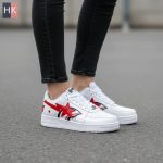 کتونی مردانه نایک ایر فورس 1 بیپ شارک ( Nike Air Force 1 Low Bape Sta Shark Face White )
