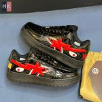 کتونی مردانه نایک ایر فورس 1 بیپ شارک ( Nike Air Force 1 Low Bape Sta Shark Face Black )