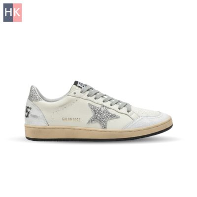 کتونی زنانه گلدن گوس بال استار سفید نقره ای ( Golden Goose Ball Star )