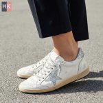 کتونی زنانه گلدن گوس بال استار سفید نقره ای ( Golden Goose Ball Star )