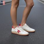 کتونی زنانه گلدن گوس بال استار سفید قرمز ( Golden Goose Ball Star )