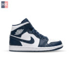 کتونی ساقدار نایک ایر جردن 1 سرمه ای و سفید ( Nike Air Jordan 1 High )