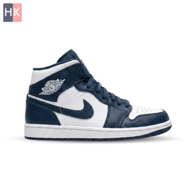 کتونی ساقدار نایک ایر جردن 1 سرمه ای و سفید ( Nike Air Jordan 1 High )